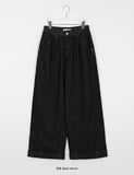 Rudini raw wide pin tuck roll-up brushed denim pants