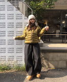 Ben's Herringbone Curved Balloon Denim Pants