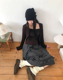 Enru Slim Fit Sleeveless Cardigan Set