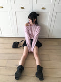 Clan Ribbon Strap Brushed Off Shoulder T-Shirt