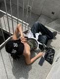 Likee semi-balloon washed denim pants