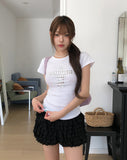 Metallic Cross Slim Short Sleeve