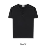 Montes Crop Henley Neck Short Sleeve T-shirt