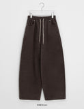 [unisex] Hillo Check Fleece Balloon Wide Brushed Pants
