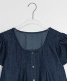 Gelter Summer Raw Denim Short Sleeve Blouse