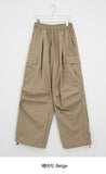 [unisex] Bene Nylon Cargo Parachute Banding Wide Pants