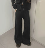 Knit Two-Way Hood Zip-Up Banding Loose Fit Pants Two-Piece Set