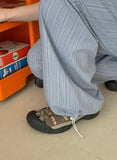 [BAONHAUS] Rebaca Stripe Banding Wide Pants