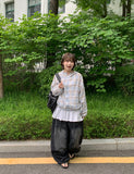 [unisex] Hiban Curved Denim Balloon Wide Pants