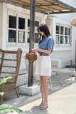 Pibelin Pin Tuck Cotton Shorts
