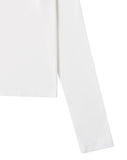 LACE BACK CROSS U-Neck Long Sleeve