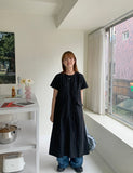 Hirot Short Sleeve Nylon Pocket Long One Piece