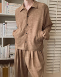 Ruko Crease Balloon Jacket Pants Set