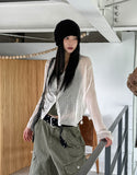 [U-BASIC] Sijeu See-Through Summer Knit Cardigan