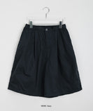 [unisex] Oyuko Banding Pintuck Bermuda Cotton Pants