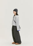 [BAONHAUS] Vimendo strap flower brushed wide pants