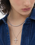 Essence Silver (W) Moissanite The Cross Necklace
