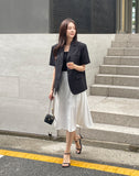 Jamian Tailored Collar Short Sleeve Short Jacket