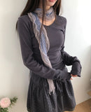 Hammy V-neck Button Layered T-shirt