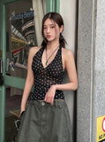 Even see-through dot halter sleeveless