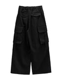 Pin Cotton Wide Cargo Pants