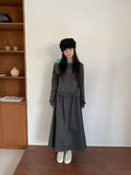 [BAONHAUS] Dinger Banding Dot Long Skirt