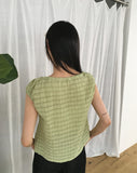 Linda Check Pintuck Ribbon Frill Blouse