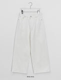 Huynh Cotton Brushed Denim Wide Pants
