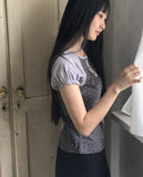 Pori Star Printing Raglan Puff Short Sleeve T-Shirt