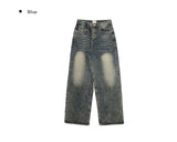 Number Washing Wide Denim Pants