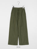 Ronce Stripe Suede Wide Banding Pants