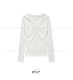Leon V-Neck Button Slim Hoodie