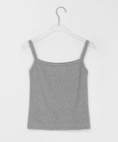 Detto color matching lace dot sleeveless