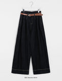 Renter Belt Denim Wide Pants