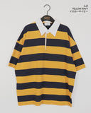 Was Bubble Gum Stripe Collar Short Sleeve T-shirt