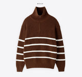 High Neck Washable Dangara Zip-Up Knit