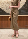 Oe Short Sleeve Shirt Wrap One Piece