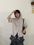 [BAONHAUS] Ryugeto Summer Check Short Sleeve Hood Shirt