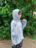 Philmes String Seersucker Check Hood Shirt