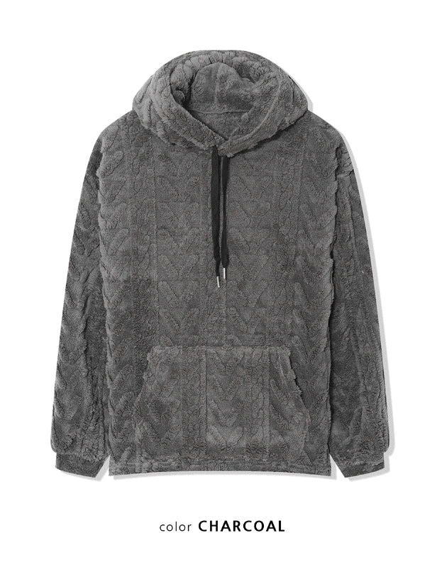 【COSYHARU】Cable Fleece Hood COSYHARU (コシハル) - ケーブルフリースフーディ / Cable