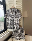 Myuteurin Toile Flower Pajama Set