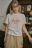 Butter Ribbon Crop Short Sleeve Tee