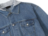 Hood washed denim jacket