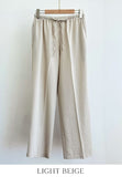 Mezelre Linen Banding Wide Slacks