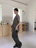 Kumo Side Ribbon Checkered Linen Pants