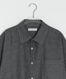 [unisex] Musent Seersucker Stripe Over Short Sleeve Shirt