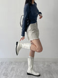 Fringe Denim Mini Skirt