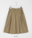 [BAONHAUS] Teokeuni banding pin tuck cotton Bermuda pants