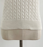 Shuena Pearl Neck Cable Short Sleeve Knit