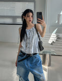 Portina Damage Wide Denim Pants